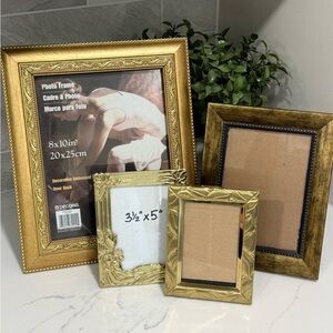 Gold tone photo frames decorative (4) variety EUC